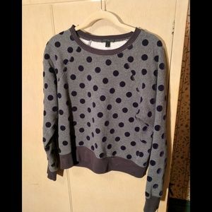 Gray Polkadot J Crew Sweatshirt